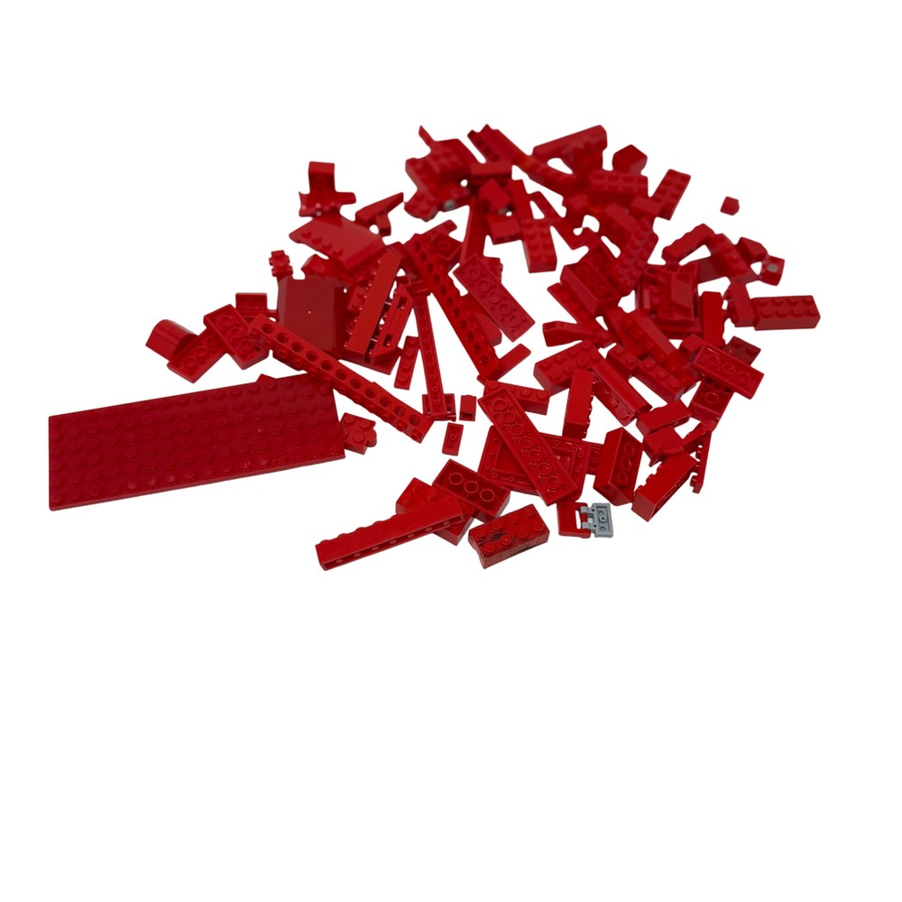 LEGO Bulk Red Bricks Pieces Plates Assorted Lot 6.6oz Building Toy Parts